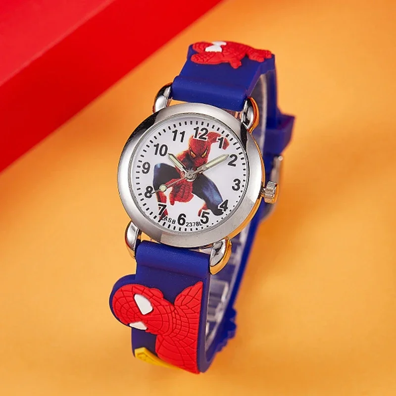 ساعة ديزني مارفل سبايدر مان كارتونية للأطفال للمدرسة الابتدائية والأولاد كوارتز مقاومة للماء #1