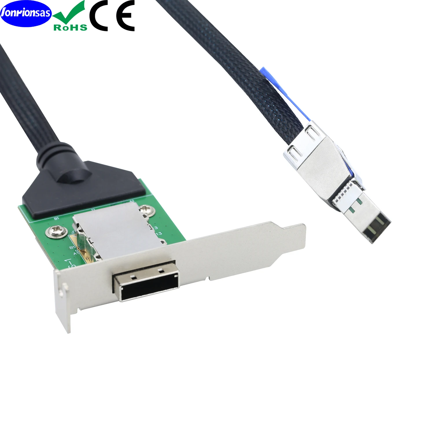 Mini SAS HD SFF-8644 a HD-8088, adaptador de servidor de curva hembra, cable de conversión de tarjeta