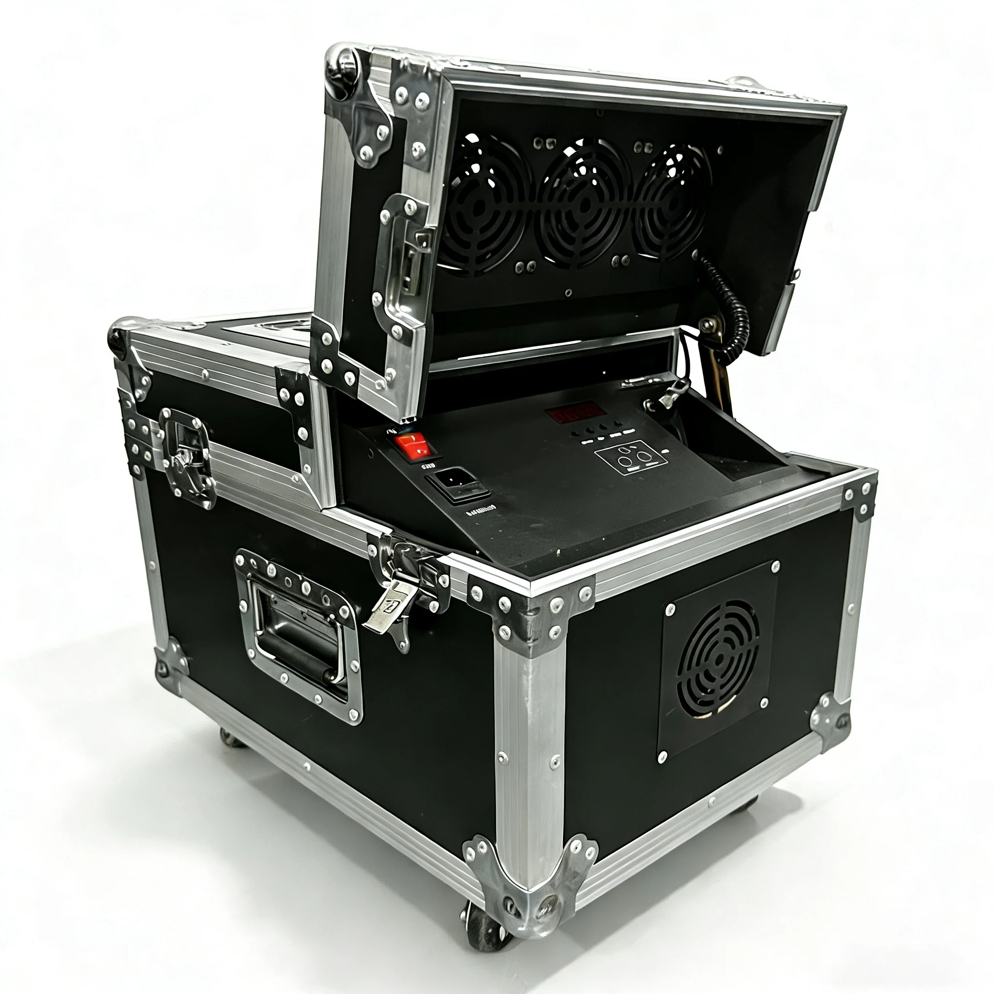 600W Electric Manual Iron Remote Control Fog Machine for DJ Disco Par DMX512 Flight Case Included
