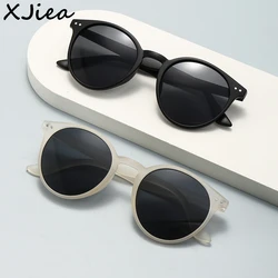 Gafas de sol redondas clásicas para mujer y hombre, montura de gafas mate de moda Simple, tonos de conducción al aire libre, accesorio UV400