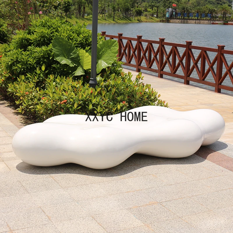 Creative FRP Large Leisure Chair Cloud Art Rest Public Places Stool Shopping Mall Seats