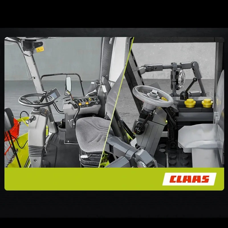 Claas dominador 370 colheitadeira 1:17 modelo blocos de construção, com motor 4567 pçs moc blocos de construção tijolo adultos crianças presente