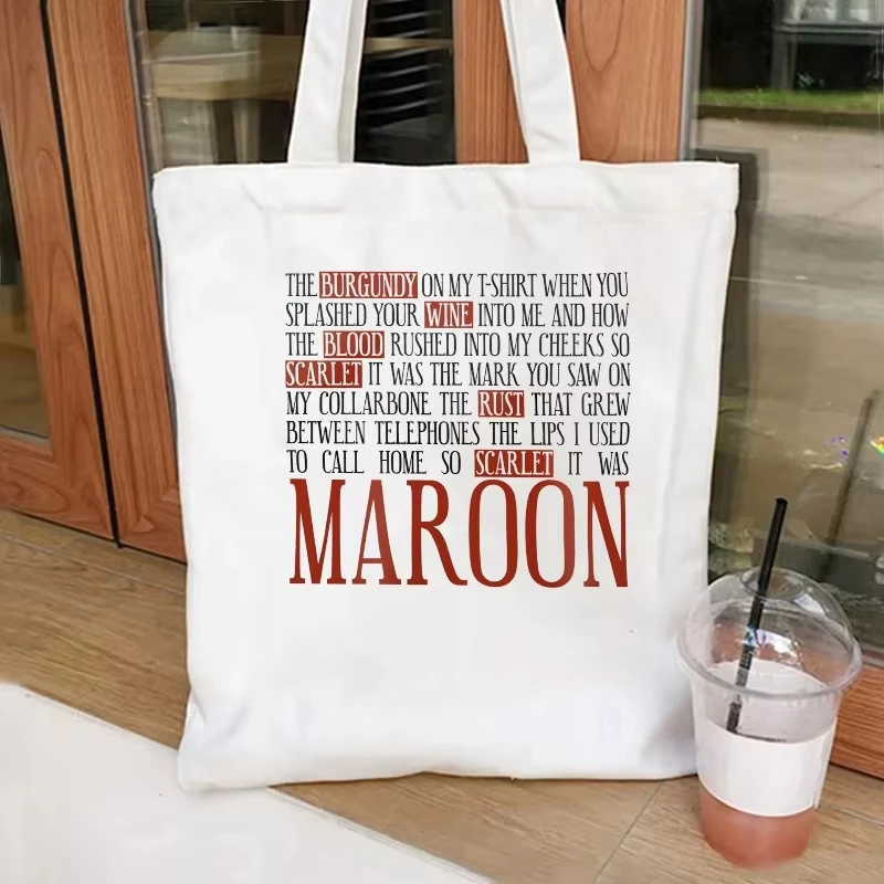 تايلور الموسيقى أغنية كلمات قماش حمل حقيبة تايلور إيراس جولة المرأة موضة حقيبة محمولة Swifties منتصف الليل ألبوم حقيبة قماش قنب