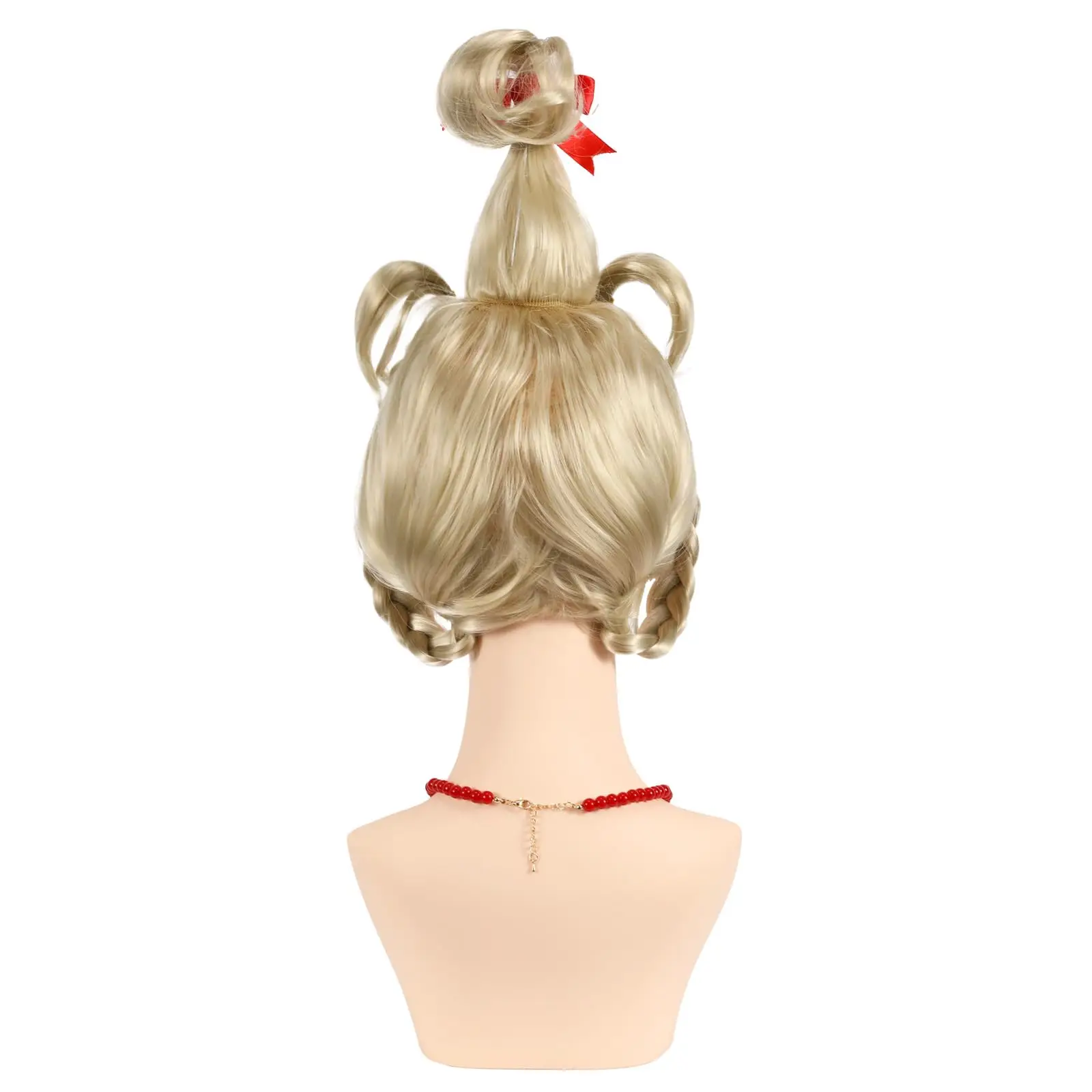Cindy Lou Who perruque pour adultes filles Blonde tressée perruque arc collier Halloween noël Cosplay accessoires de déguisement