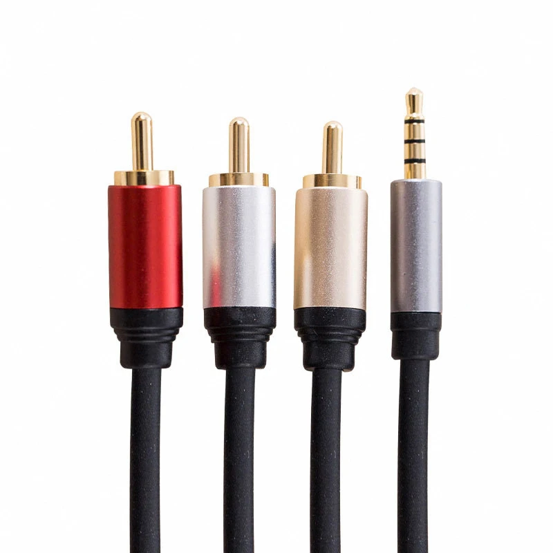 3.5มม.ถึง3RCA ปลั๊ก Kabel Audio Video ทองแดง AV 1ใน3 AUX สำหรับลำโพง PC กล่องทีวีเครื่องเล่น CD DVD มาตรฐานอะแดปเตอร์แปลง