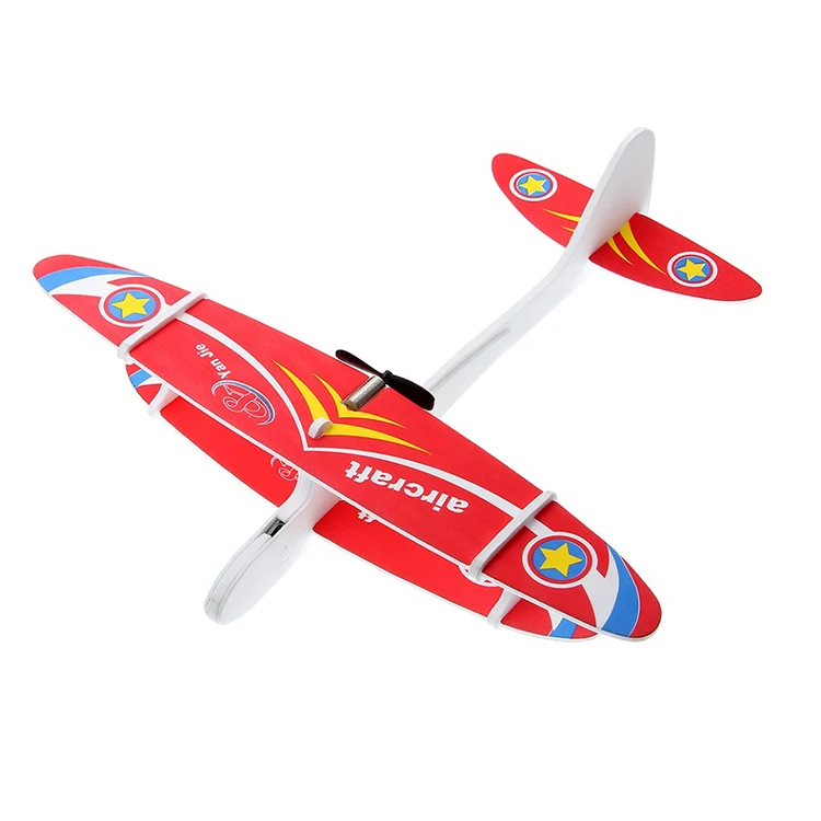 10 pçs crianças diy biplano planador epp espuma mão jogando aeronaves recarregável modelo elétrico brinquedos alimentado avião voador