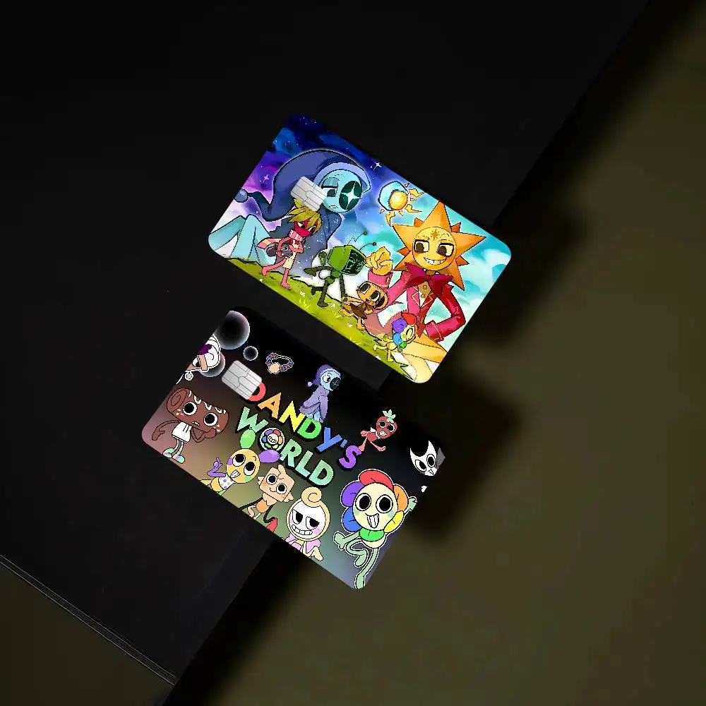 Game Dandy's World Anime Sticker Film Skin Cover For Credit Card Debit Bank Card 1 Set Of 4 Pcs