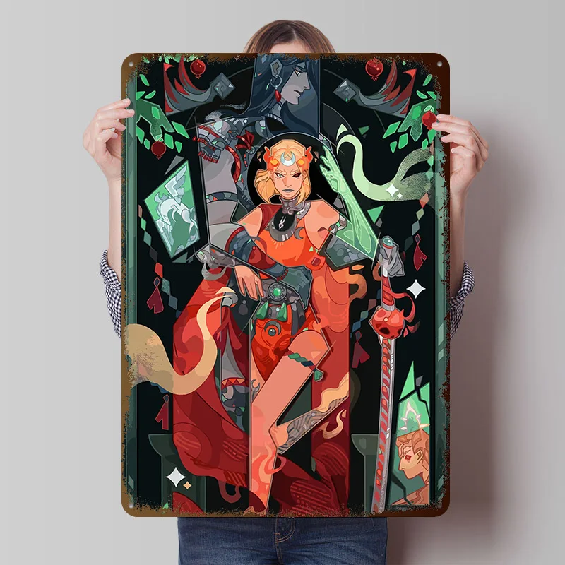 

Hades Game Fanart: Печатный плакат «Артемида и Посейдон», индивидуальный настенный художественный ретро винтажный металлический жестяной знак для декора домашнего офиса