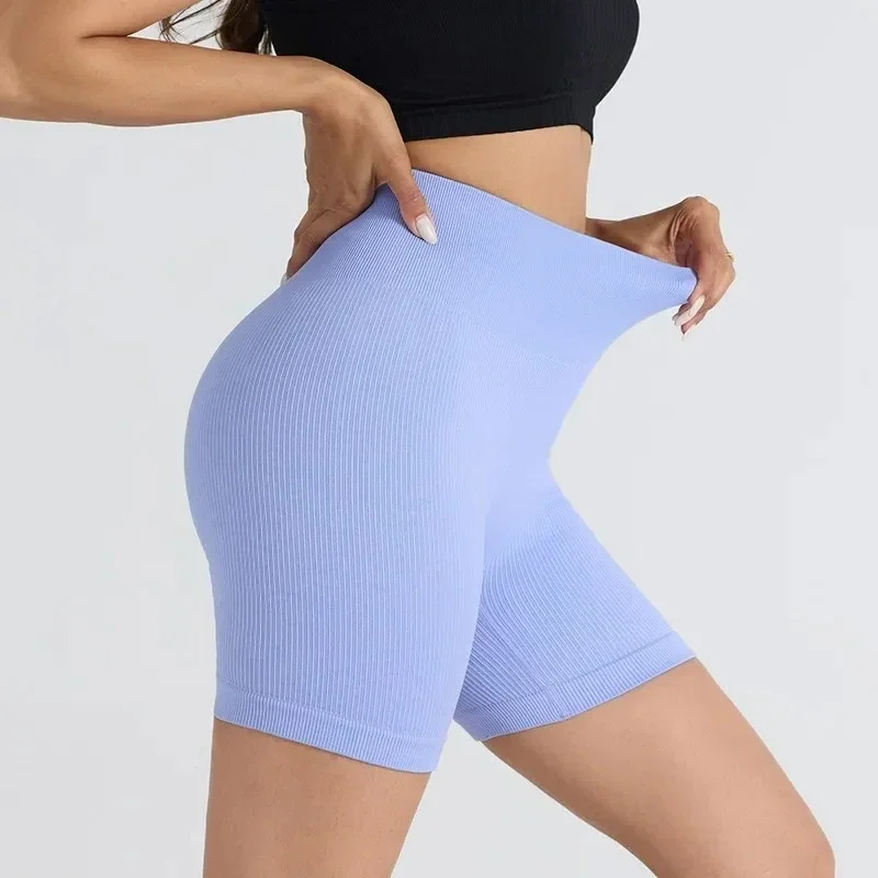 Mulheres sem costura fio elástico apertado shorts de fitness hip levantamento yoga shorts ciclismo verão outerwear calças femininas