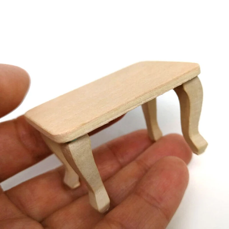 1:12 Dollhouse Miniature Accessories DIY Mini Wooden Table Doll House Decor