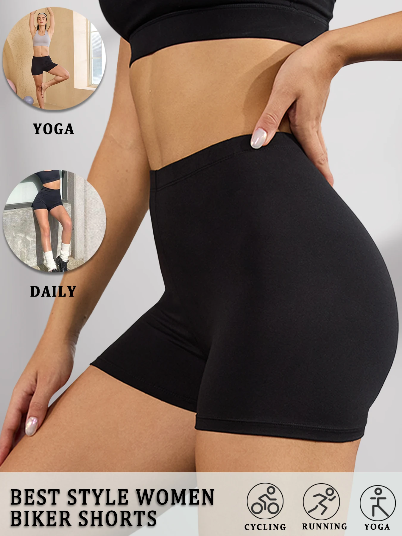

Biker Shorts For Women Super Soft No See Through Workout Yoga Running Cycling Push Up Gym Fitness Shorts Women's Activewear