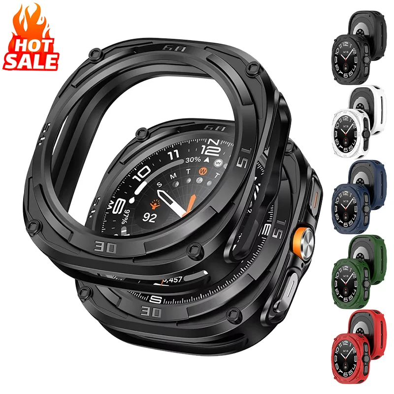 Displayschutz-Hülle für Samsung Galaxy Watch Ultra 47mm 2025 Zubehör Harter TPU-Rahmen Stoßfänger-Abdeckung für Galaxy Watch 7 Ultra