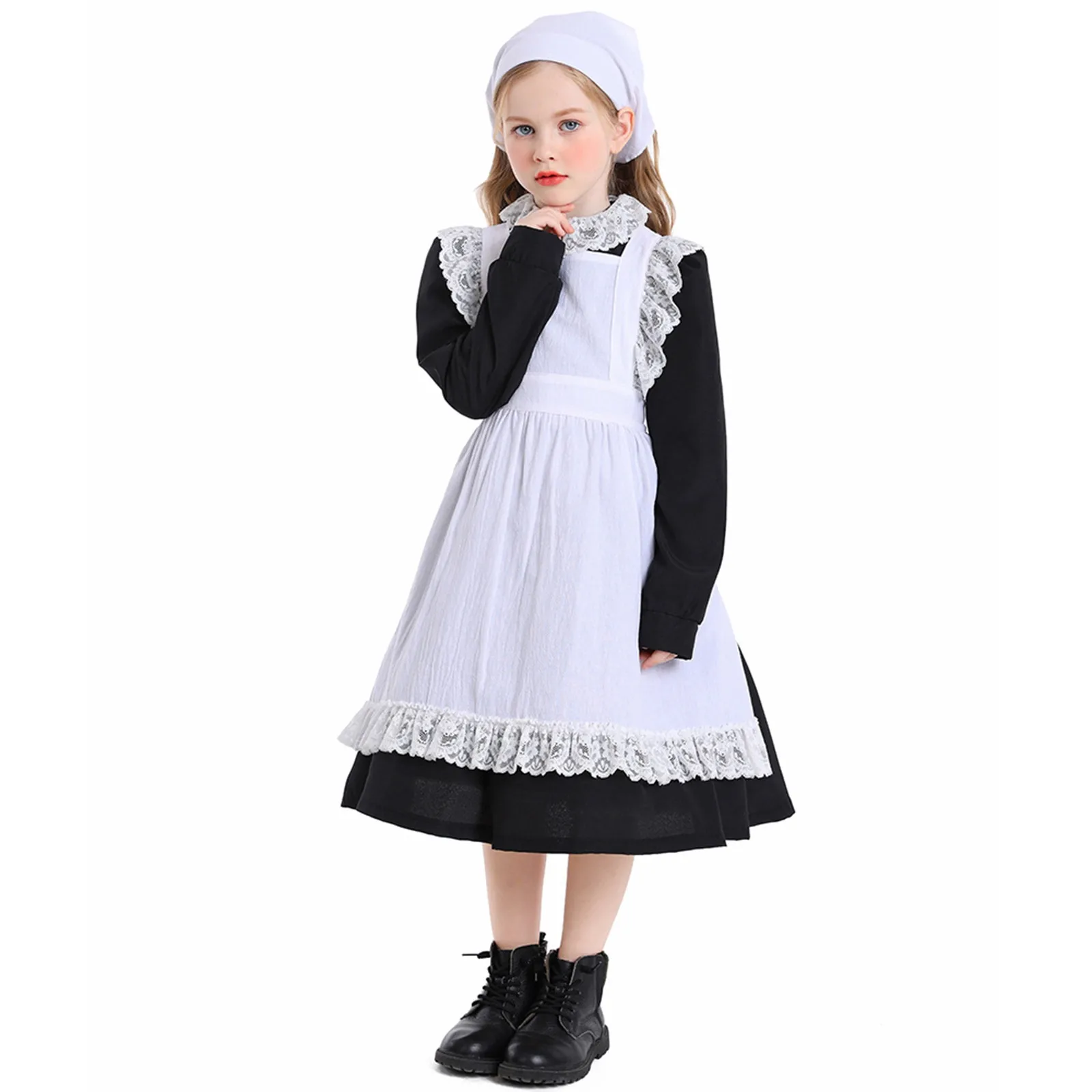 

Carnival Halloween Oktoberfest Girl Victorian Maid Performance Costume French Manor Servant Outfit Cosplay Fancy Party Dress 3pc