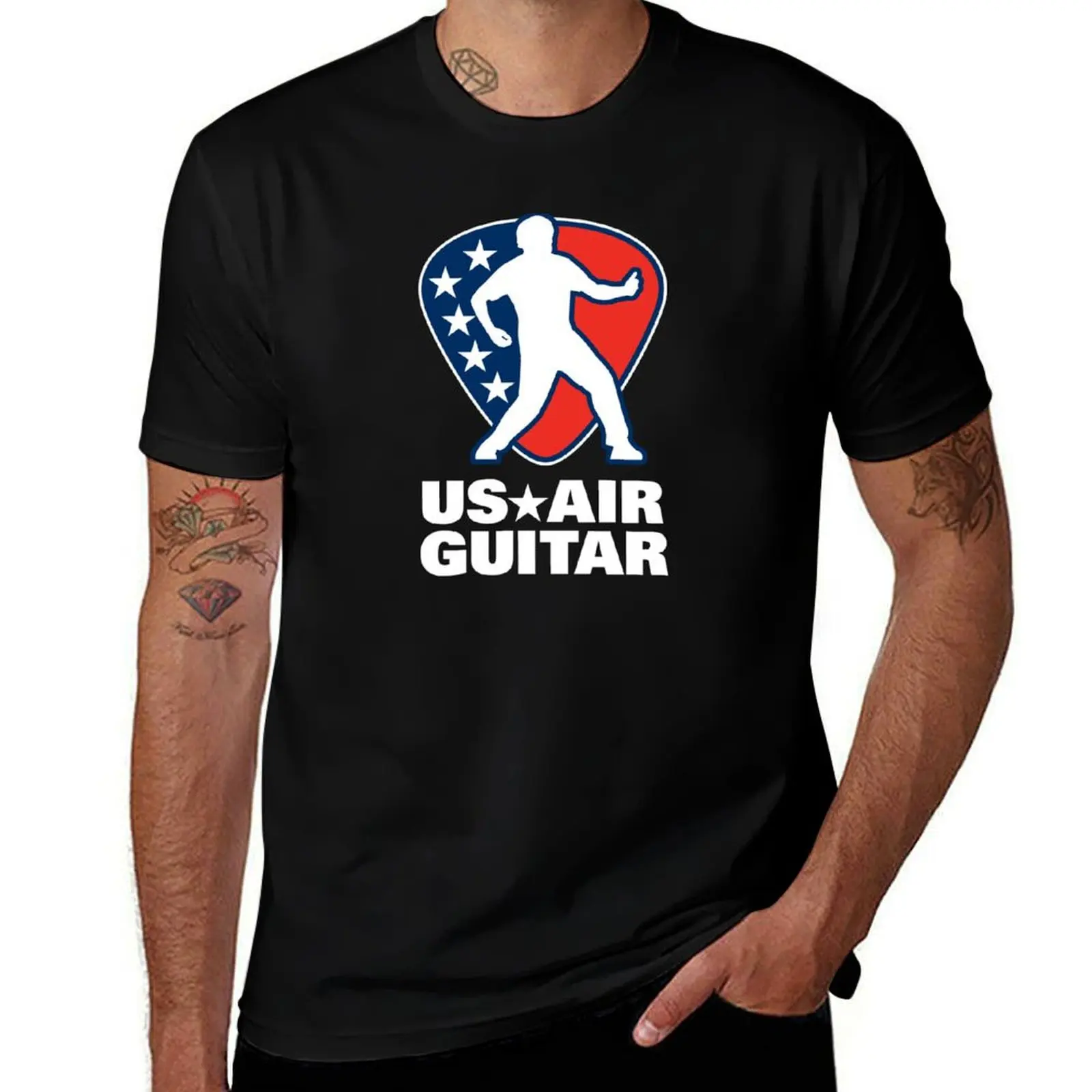

US Air Guitar (White Text) T-Shirt heavyweights Funny t-shirt mens cotton t shirts