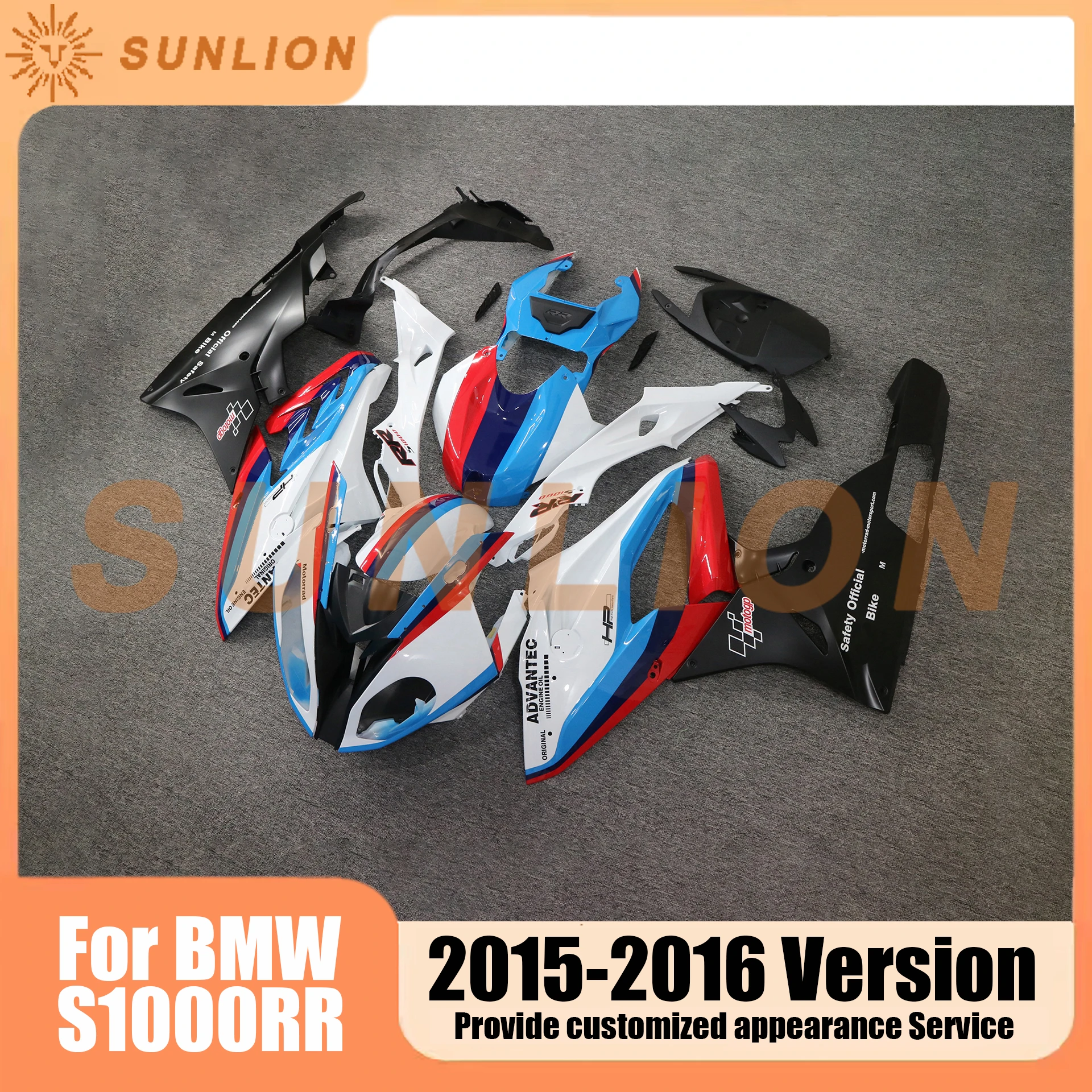 Full Motorcycle Fairing For BMW S1000RR 2015 2016 ABS Injection Support Customization