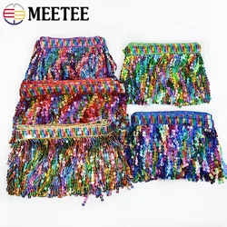 1/2/3Yards Meetee 16cm Rainbow Ethnic Tassel Fringe Trim Sequin Lace Ribbon for Latin Dance Skirt TrimmingDIY Sewing Accessories