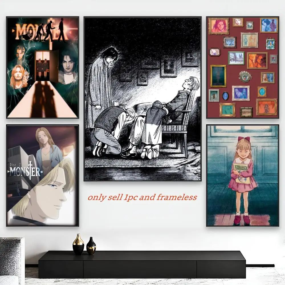 N-Naoki Urasawa S Monster Anime Poster HD Self-Adhesive Wall Decor Home Office Dorm Bedroom & More Ideal Gift Choice