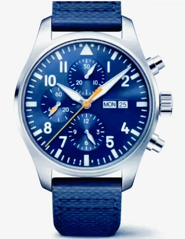 Classic Big Pilots Mens Mechanical Watches Premium 904L Stainless Steel Case Vintage Blue Brown Tone Exquisite Coloring Design