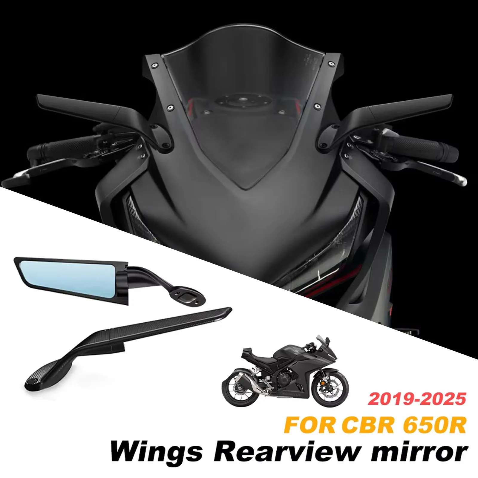 

Зеркала для мотоцикла Stealth Winglets с регулируемым вращением для Honda CBR650R 2019-2025 CBR 650R 2024 CBR 650 R