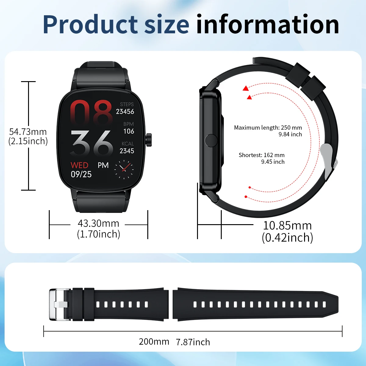 AW63 スマートウォッチ 2.01 インチ HD スクリーン Bluetooth 通話マルチスポーツモードヘルスモニター女性の生理期間スポーツスマートウォッチ