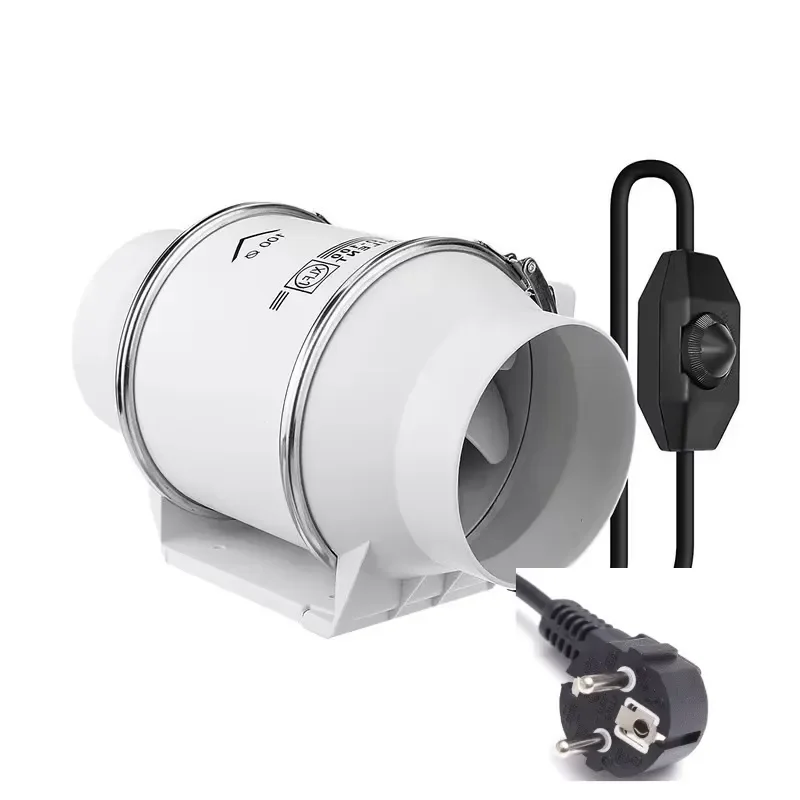 French Standard Modern 4/6/8inch Duct Fan Stepless Speed Regulation Carbon Canister Filter Set CE Certified for Gardens One