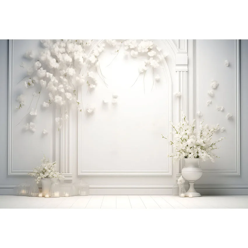 Avezano Elegant White Room Backdrop Wedding Maternity Portrait Photo Background Photography Photobooth Photozone Photocall Props