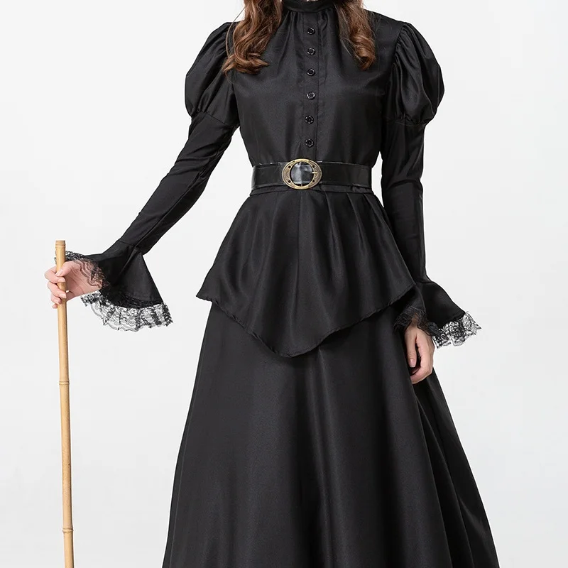 

Новый женский костюм черной ведьмы на Хэллоуин, комплект одежды для ролевых игр, традиционный китайский сценический костюм Fem Wizard