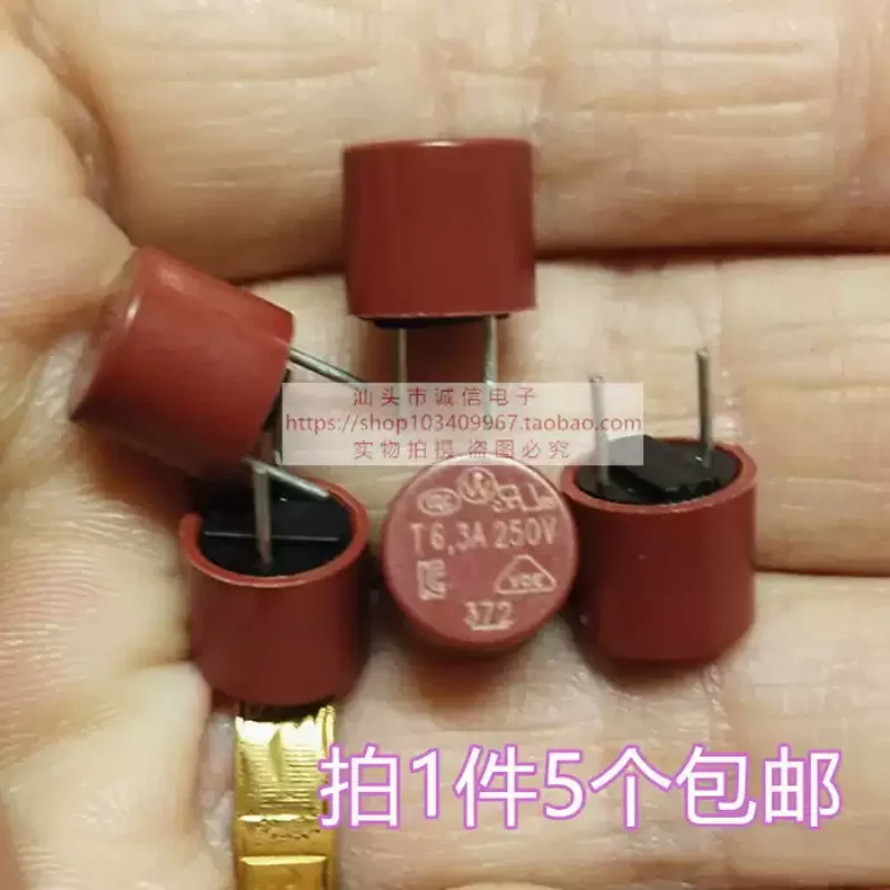 5-100PCS TR5 circular fuse 372 T6.3A 250V cylindrical 6300MA LCD TV fuse