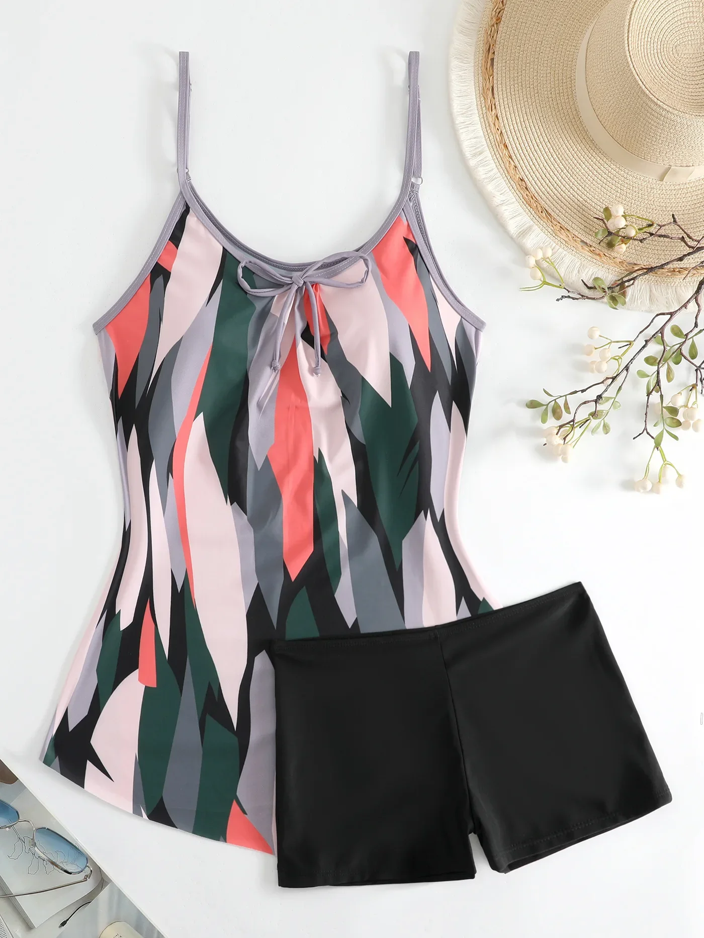 

Женская пляжная одежда, шорты для плавания с высокой талией, комплекты танкини, монокини, купальный костюм, женский комплект бикини из двух предметов, купальники