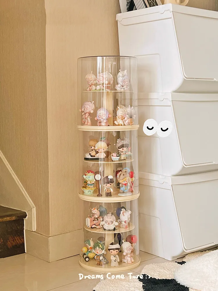 2023 New Rotating Blind Box Storage Box Multi-layer Hand-made Figures Display Cabinet Dust-proof Acrylic Doll Toy Display Box