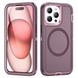 3IN1 Hybrid Heavy Duty Armor Case for IPhone 17 Air 16 15 14 Pro Max Plus Wireless Charging OTT-BOX Hard Anti-drop Protect Cover