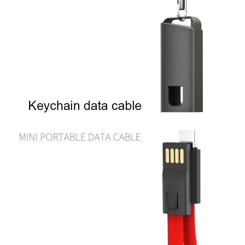 Innovative Zinc Alloy Portable Key Chain Data Cable USB To Type C Charge Connection Cord Line For Xiaomi Huawei Samsung TXTB1