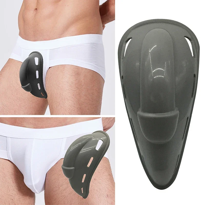 Men Enlarge  Breathless Bulge  Pouch Protection Push Up Cup Brief Breathable Solid Color Underwear Swimwear Comfortable Male Pad