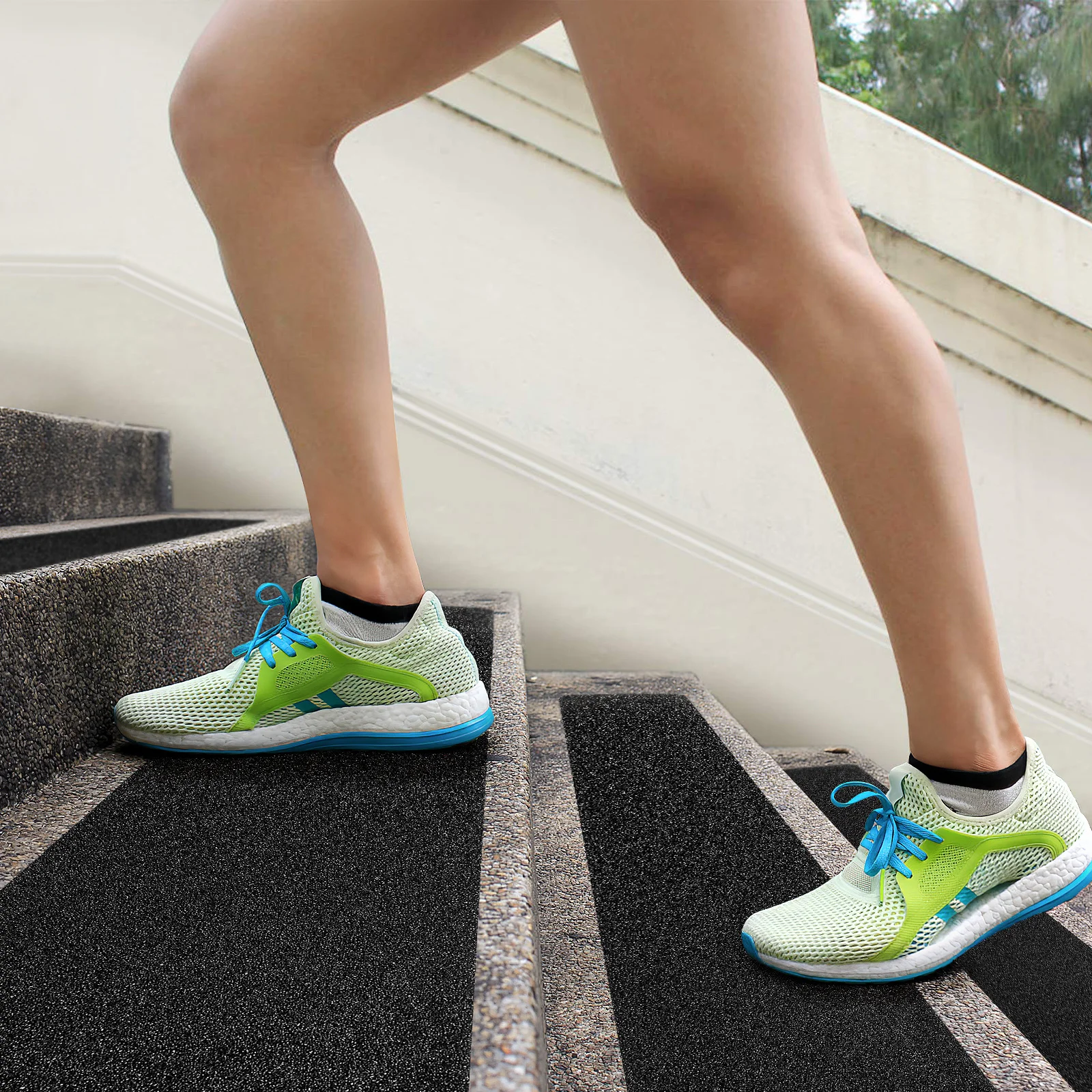 4 Stück rutschfestes Klebeband für Treppen im Freien, Anti-Rutsch-Streifen, wasserdichtes Sicherheitsband, hoch für Treppen, Treppenstufen