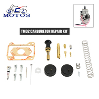 Sclmotos Motorcycle For Mikun TM32 Carburetor Repair Rebuild Kit With Float Gasket Jets Spring Needle Start Damper Starter Screw