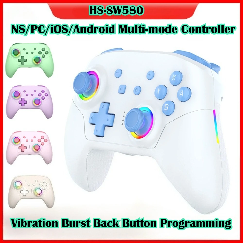 

Bluetooth Wireless Gamepad Compatible Nintendo Switch SW2 Lite PC Steam Six-axis Gyro Somatosensory Dual Vibration Joystick