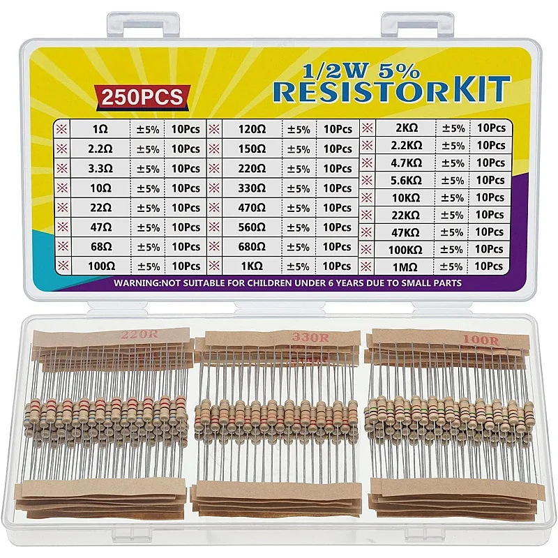kit-de-resistores-de-filme-de-carbono-1-2w-com-25-valores-tolerancia-de-5-de-1-ohm-a-1m-ohm