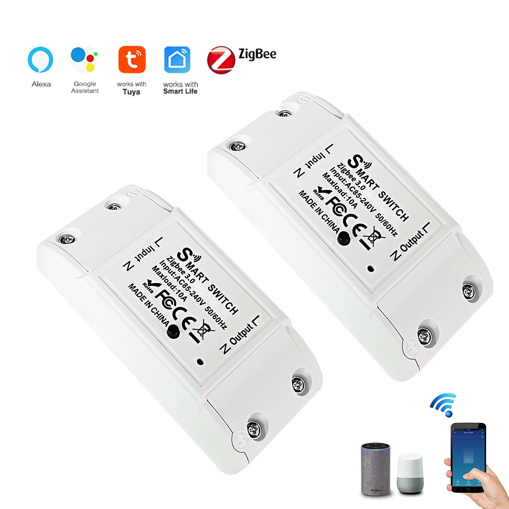 

Tuya ZigBee 10A умный выключатель таймер светодиодный светильник беспроводной контроллер умный дом автоматизация релейный модуль поддержка Alexa Google