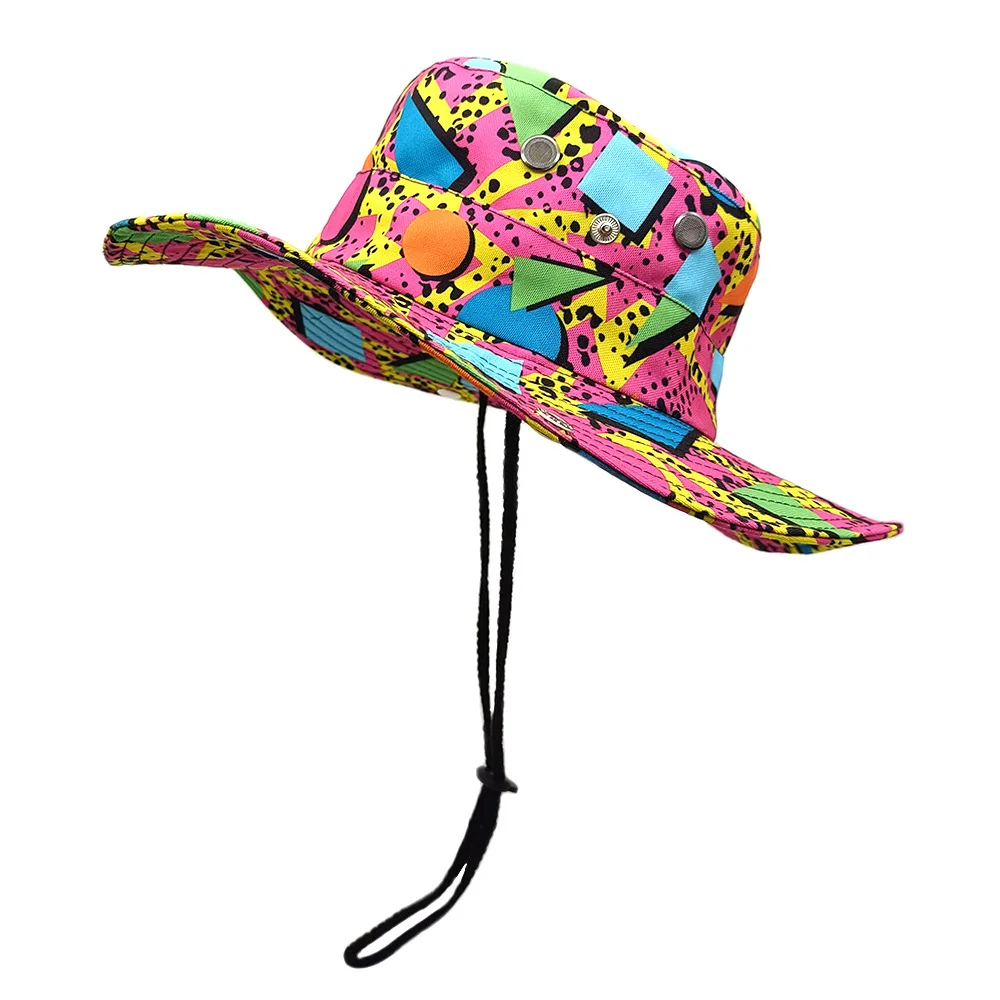 Niedlicher Gelber Enten-Cartoon Bucket Hat für Männer und Frauen - Sommer UV-Schutz Anglerhut mit Verstellbarem Kinnriemen, Retro 80er 90er S – Detail 5