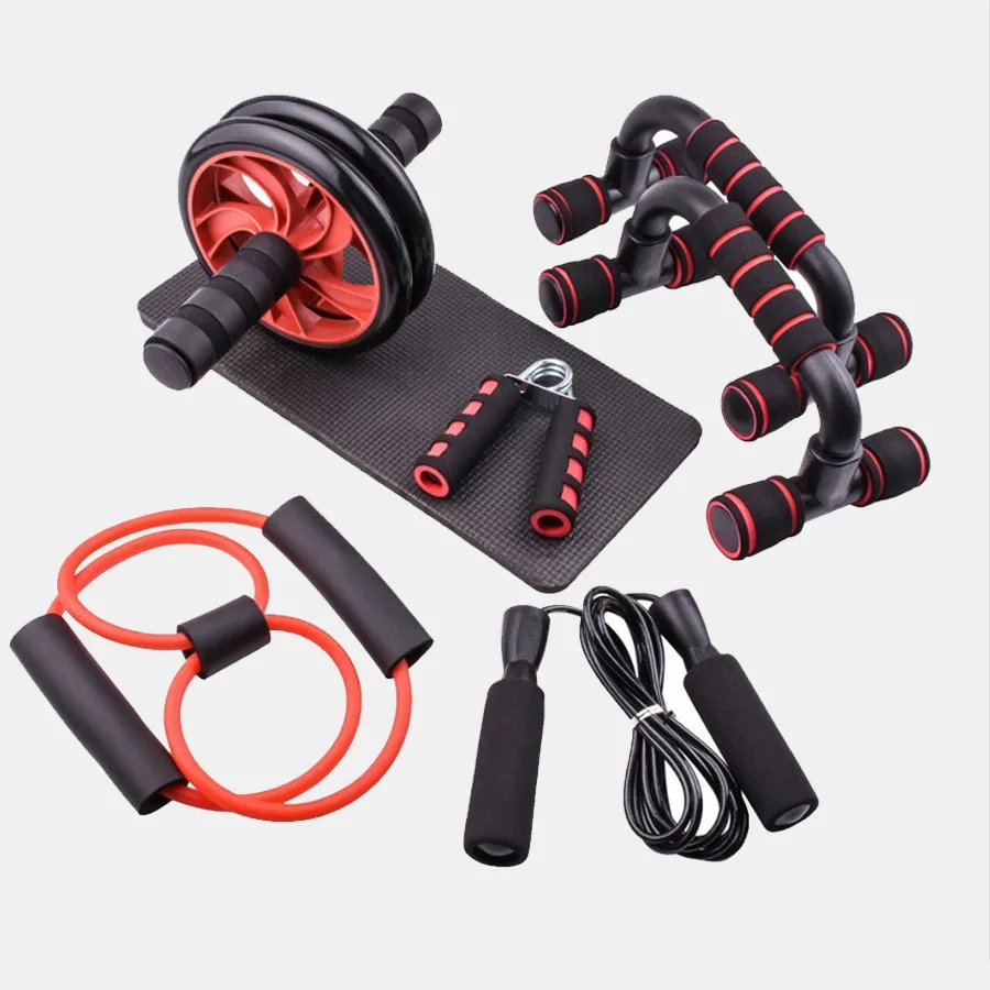 7-piece set of abdominal fitness wheel indoor sports product push up support ab wheel multi-function fitness equipment household