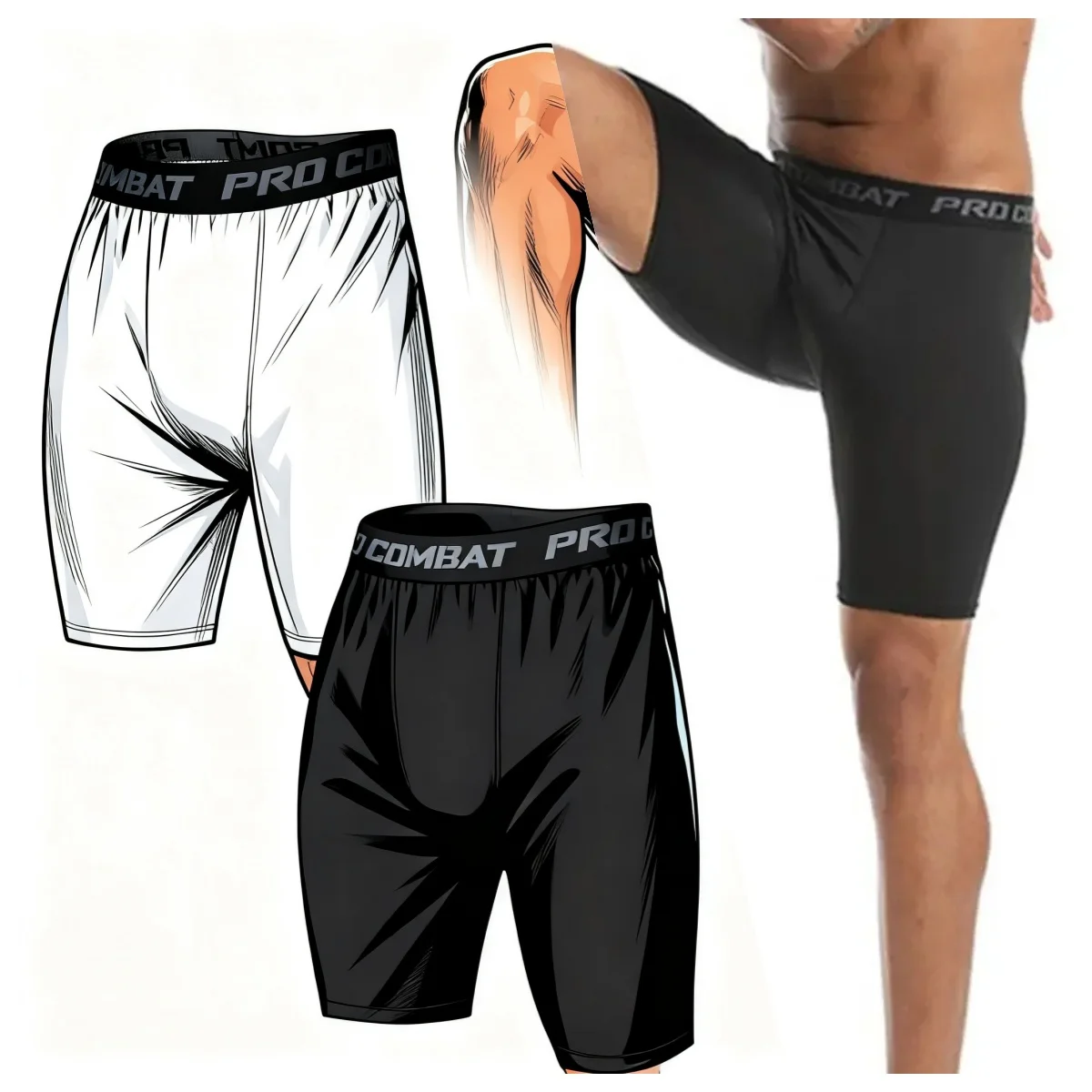 2025 Compression Shorts Men Summer Sportswear Training Tights Gym Fitness Leggings Short Pants Sport Bottoms Running Shorts Men