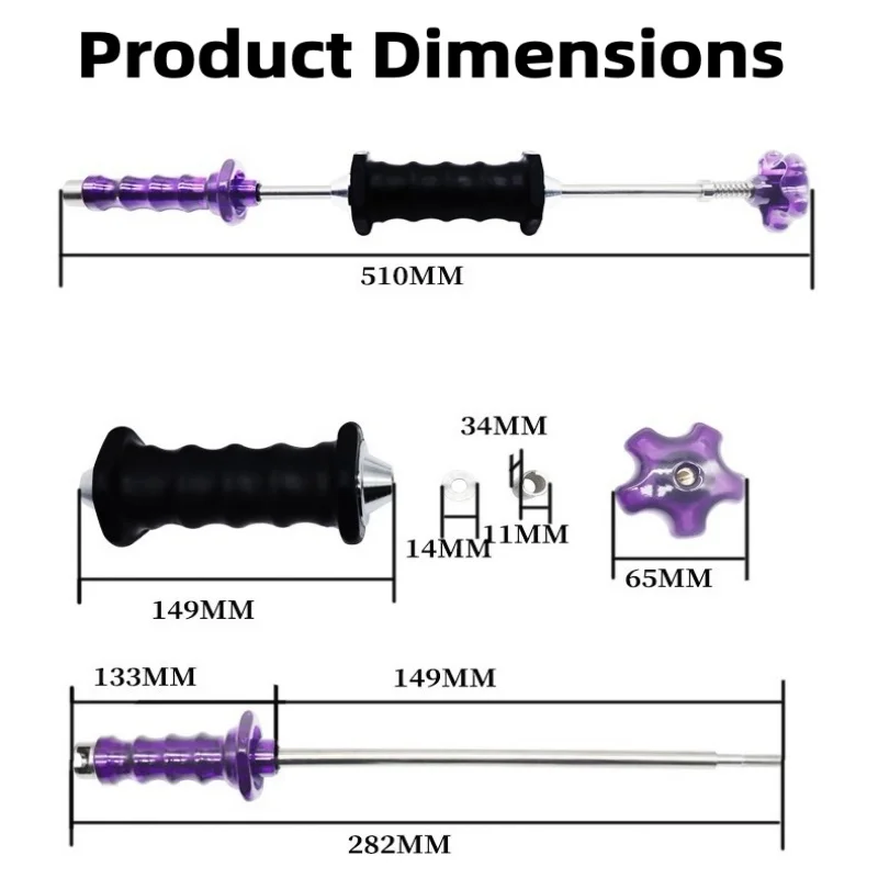 Car Sheet Metal Dent Repair Hail Pit Repair PC Handle Adjustable and Detachable Force Pull Hammer Adjustment Spring