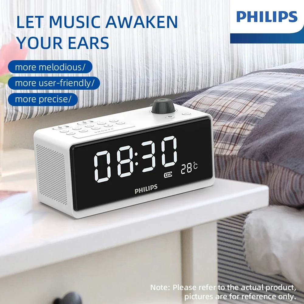 

Портативная Bluetooth-колонка Philips TAR3578 с FM-радио, будильником, USB/TF-плеером для кемпинга и использования на улице, для пожилых людей, с длительным временем работы от аккумулятора