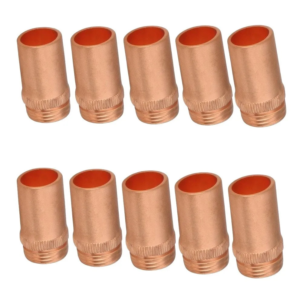 Pure Copper Protective Nozzles 10PCS for NBC200 Welding For Torch Replacement to Maintain Optimal Welding Process Conditions