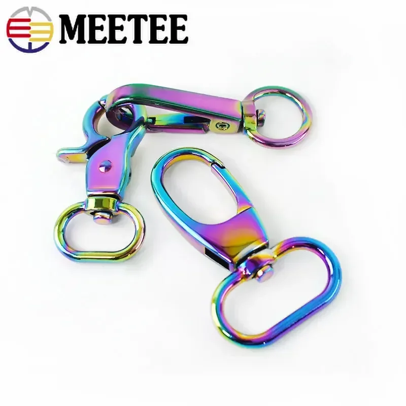 5/10Pcs Metal Rainbow Swivel Lobster Buckles Trigger Snap Clip Clasp Keychain Carabiner Hook Belt Strap Bag Hardware Accessories