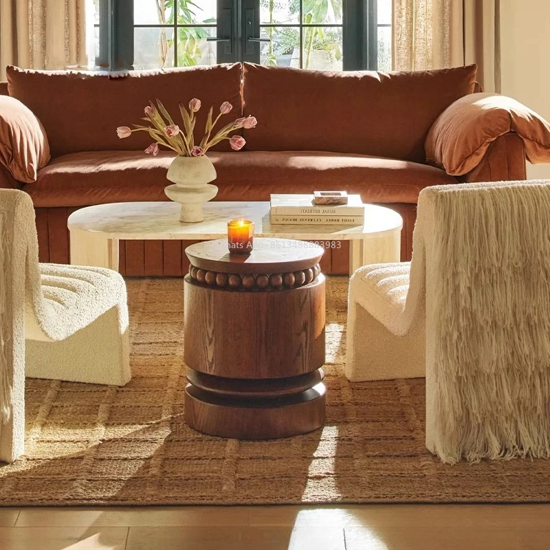 

Hot French, Solid Wood, Cylinder, Coffee Table, Small Side Table, Medieval, Design, Stool, Round Stool, Retro, Wood, New