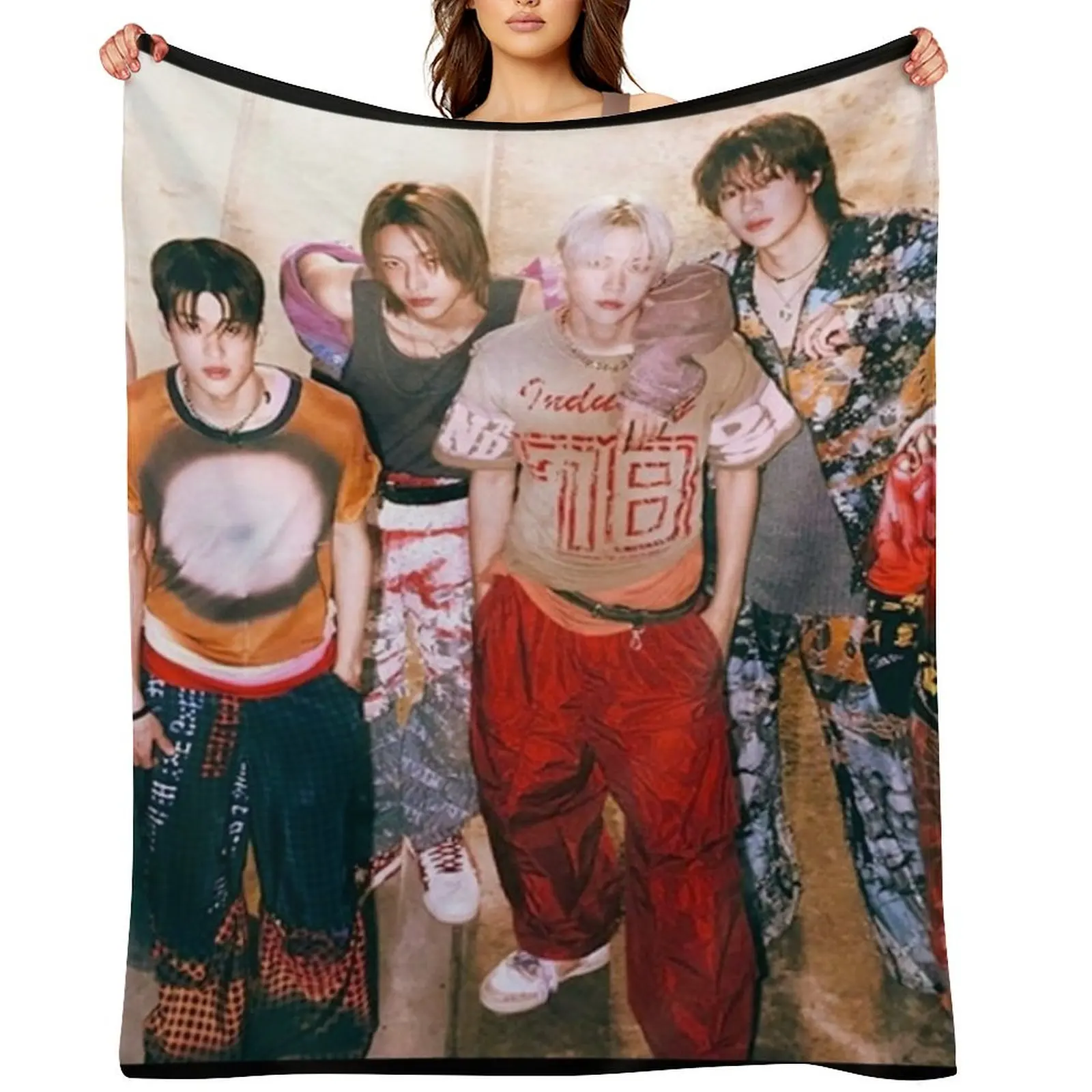 

RIIZE rise and realize kpop group logo Throw Blanket Plush Flannel Hairys cosplay anime Blankets