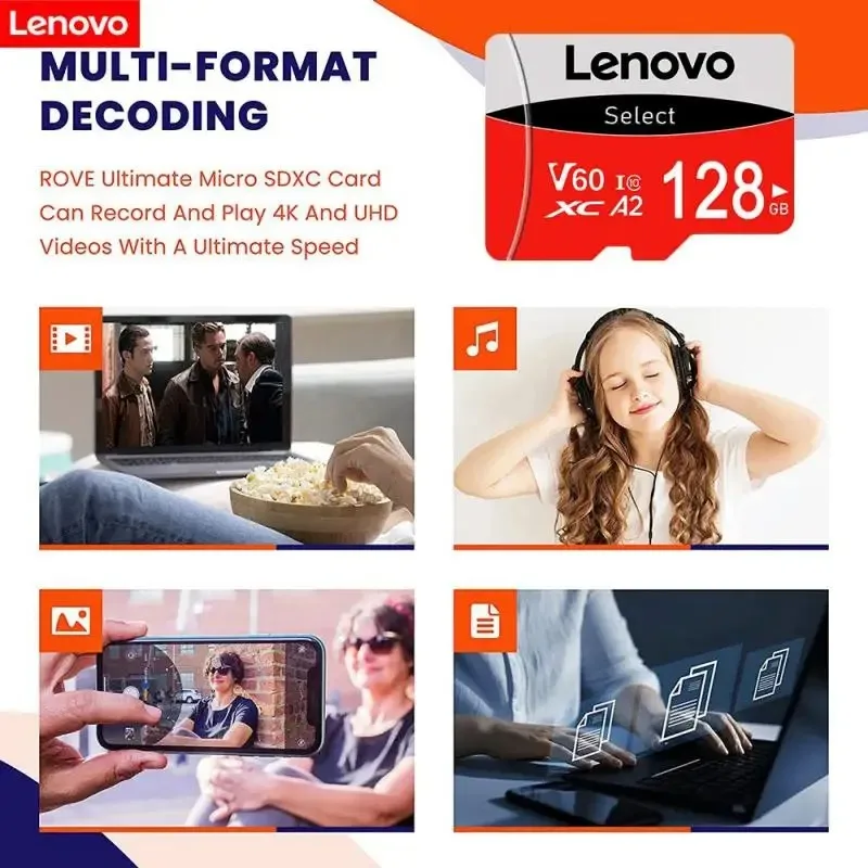 Scheda di memoria Lenovo V30 Micro Card classe 10 scheda SD da 128GB 64GB 1TB 2TB SD Micro Flash Card A2 256GB 512GB per Tablet Phone PC