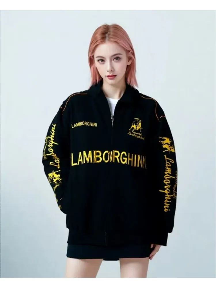AliExpress Spring Autumn Thin Racing Embroidered Motorcycle Jacket Cycling Suit Casual Sport Jacket For Lamborghini URUS Huracan Aventador