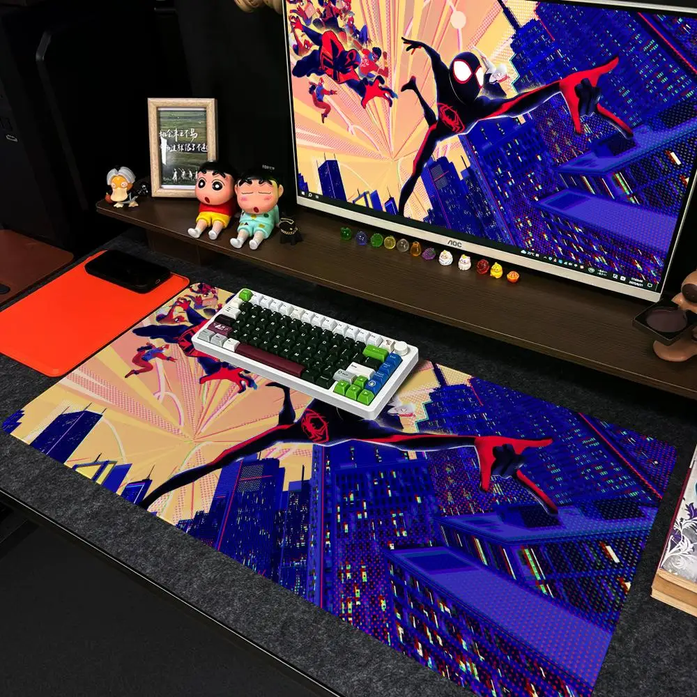 

Коврик для мыши Xxl Компьютерный большой размер Нескользящая геймерская клавиатура 90x40 см Художественный дизайн HD Настольный коврик Пауки Man Verse